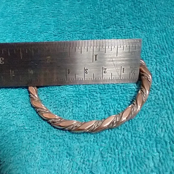 Twisted Wire Solid Copper Cuff Bracelet vintage - Picture 3 of 3
